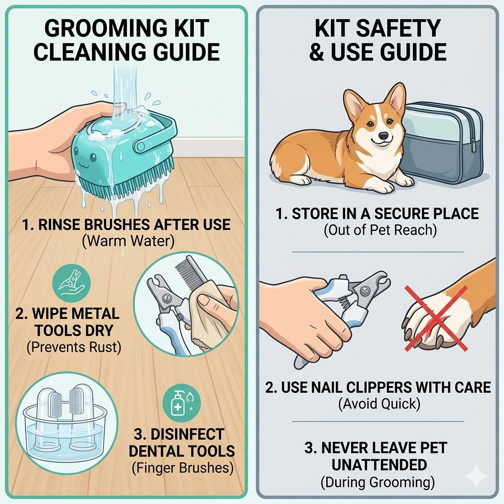 7-Piece Pet Grooming Kit – Self-Cleaning Brush, Nail Clipper, Flea Comb & More - Image 2