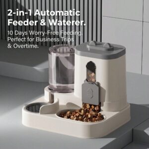 Automatic Gravity Pet Feeder & Water Dispenser – Large Capacity, Anti-Slip Base