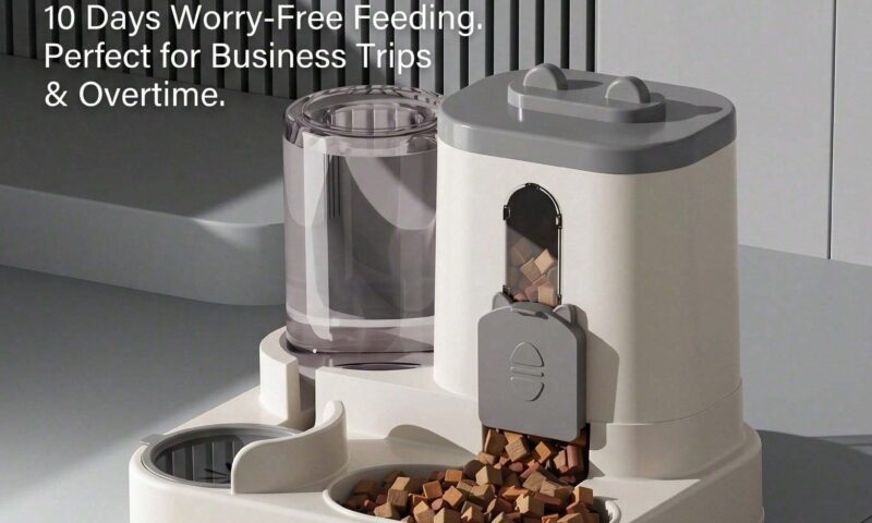 Automatic Gravity Pet Feeder & Water Dispenser – Large Capacity, Anti-Slip Base